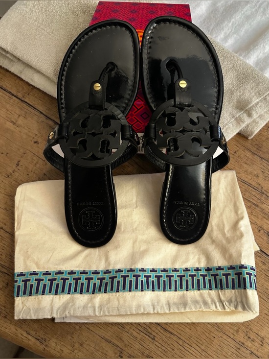 Tory Burch Shoes - Tory Burch black patent leather Miller sandals